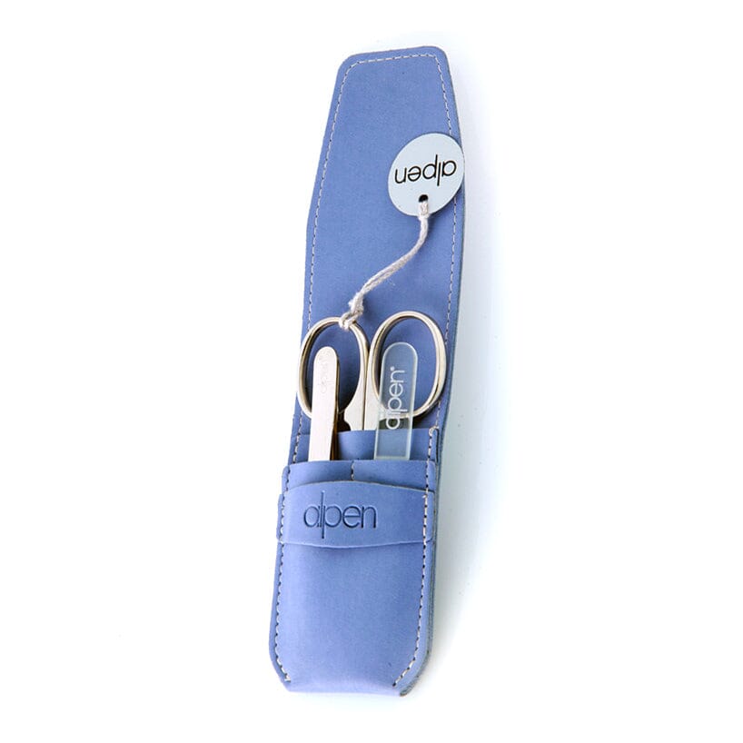 Alpen 3-Piece Manicure Set with Leather Flap Case, Premium Manicure Set Alpen Wisteria