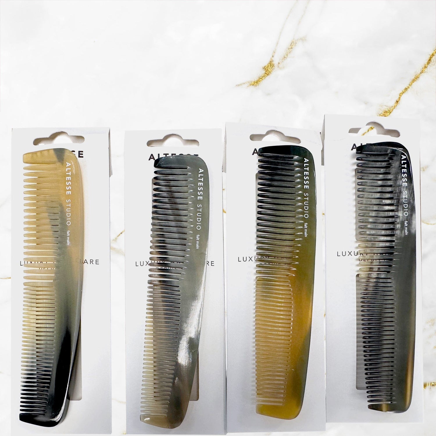 Altesse Handmade Double-Tooth Horn Detangling Comb Comb Altesse