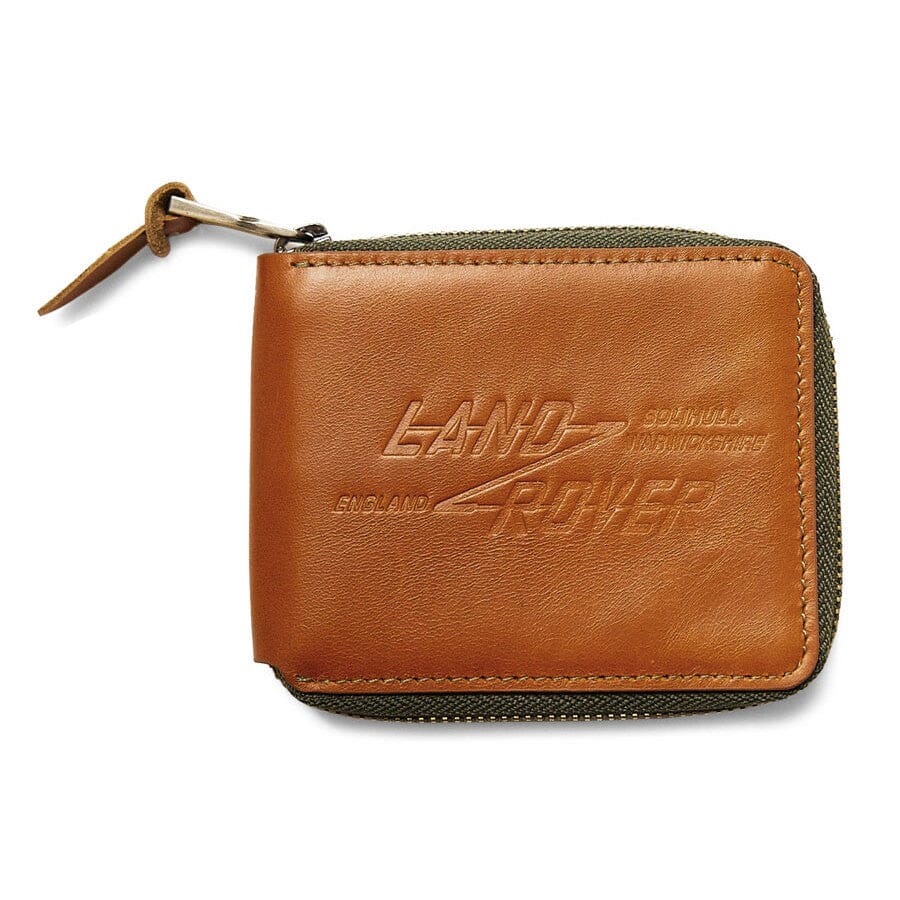 Red Canoe Land Rover Heritage Cowhide Leather Zip Wallet Wallets & Money Clips Red Canoe
