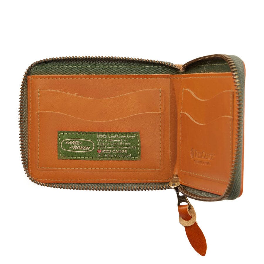 Red Canoe Land Rover Heritage Cowhide Leather Zip Wallet Wallets & Money Clips Red Canoe