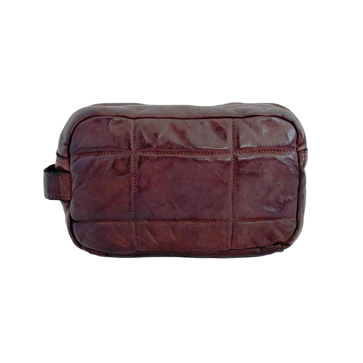Campomaggi Quilt Leather Toiletry Bag Toiletry Bag Campomaggi Dark Brown