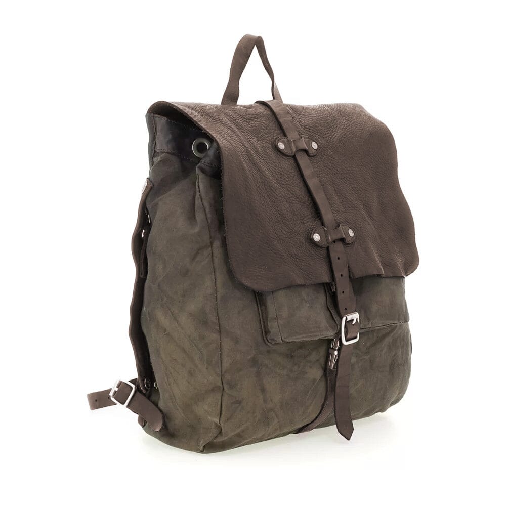 Campomaggi Saturno Leather and Canvas Backpack Backpack Campomaggi