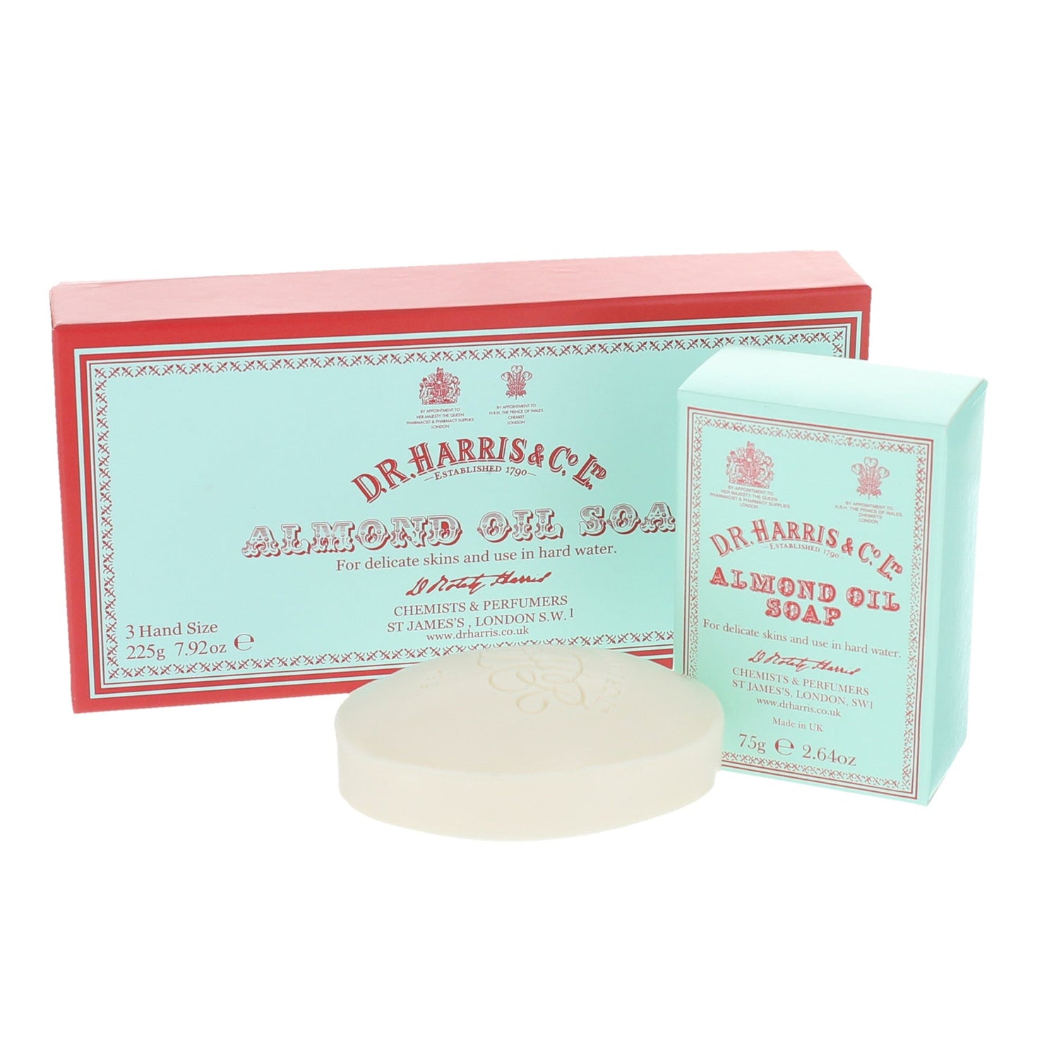 D.R. Harris Almond Oil Soap, Hand Size, Pack of 3 Body Soap D.R. Harris & Co