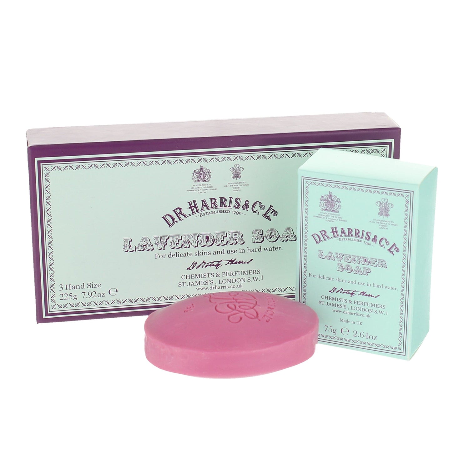 D.R. Harris Old English Lavender Soap, Hand Size Body Soap D.R. Harris & Co Pack of 3