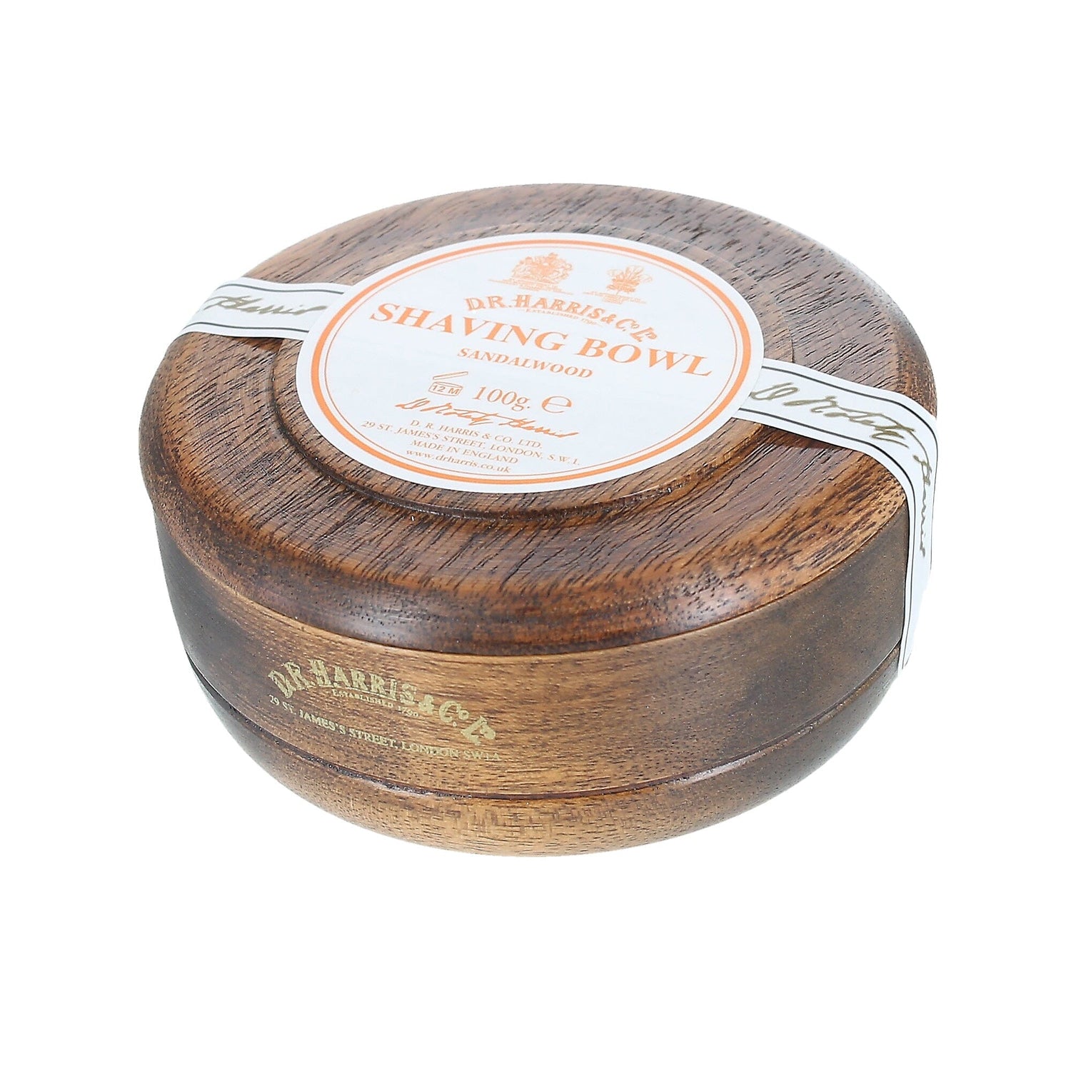 D.R. Harris Sandalwood Shaving Soap in Mahogany Color Wood Bowl Shaving Soap D.R. Harris & Co