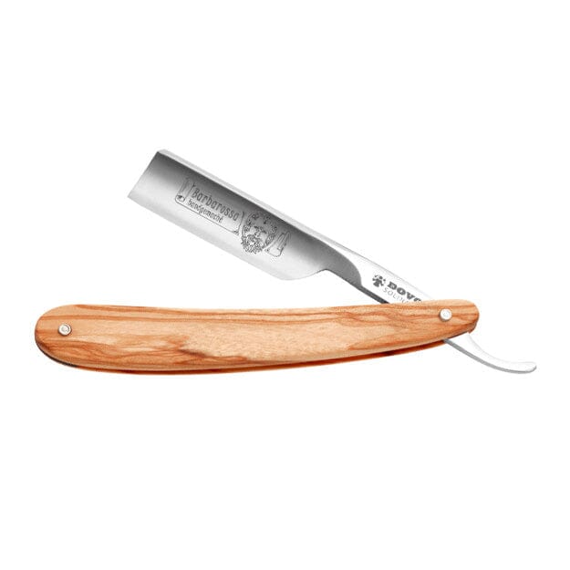 Scratch and Dent Fendrihan DOVO “Barbarossa” Short Blade Straight Razor 5/8”, Olivewood Scales (Misaligned Scales)