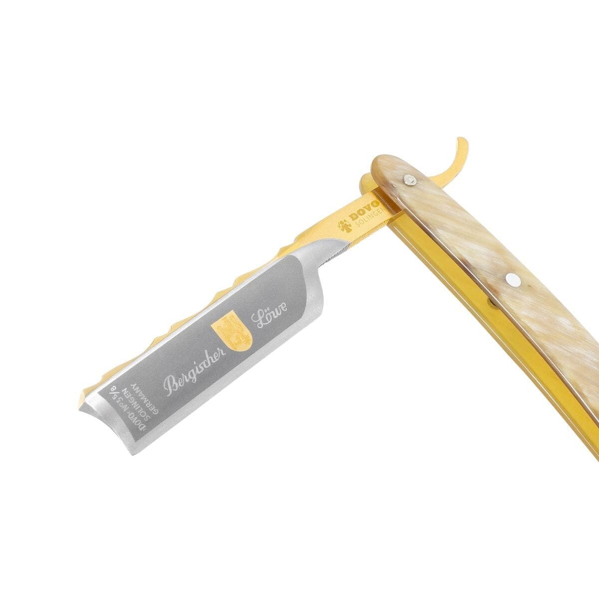 DOVO “Bergischer Löwe” Spanish Point Straight Razor 5/8”, Horn Scales Straight Razor DOVO