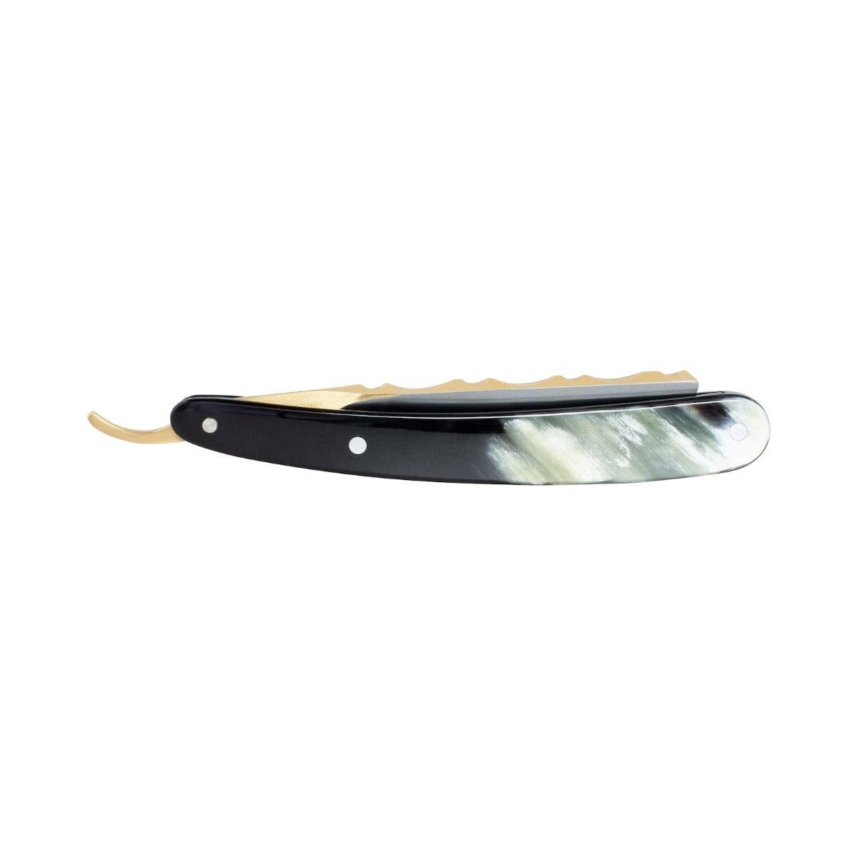 DOVO “Bergischer Löwe” Spanish Point Straight Razor 5/8”, Horn Scales Straight Razor DOVO
