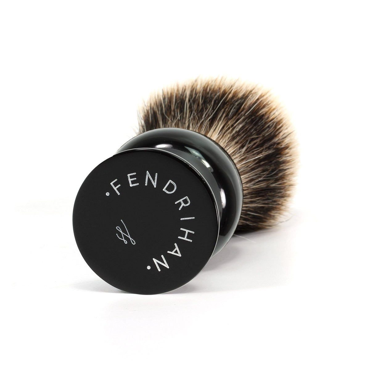 Fendrihan 2-Band Silvertip Badger Shaving Brush, Black Handle Badger Bristles Shaving Brush Fendrihan