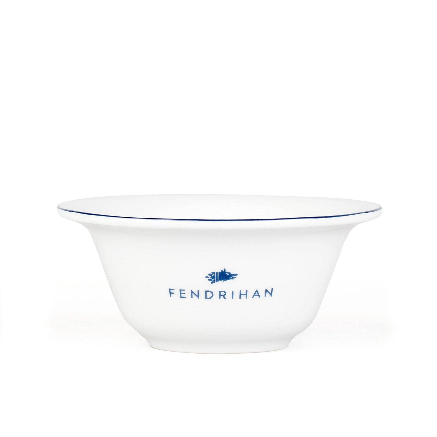 Scratch and Dent Fendrihan Fendrihan Porcelain Shaving Bowl, Hand-Painted Dark Blue Rim (Minor Surface/Colour Imperfections)