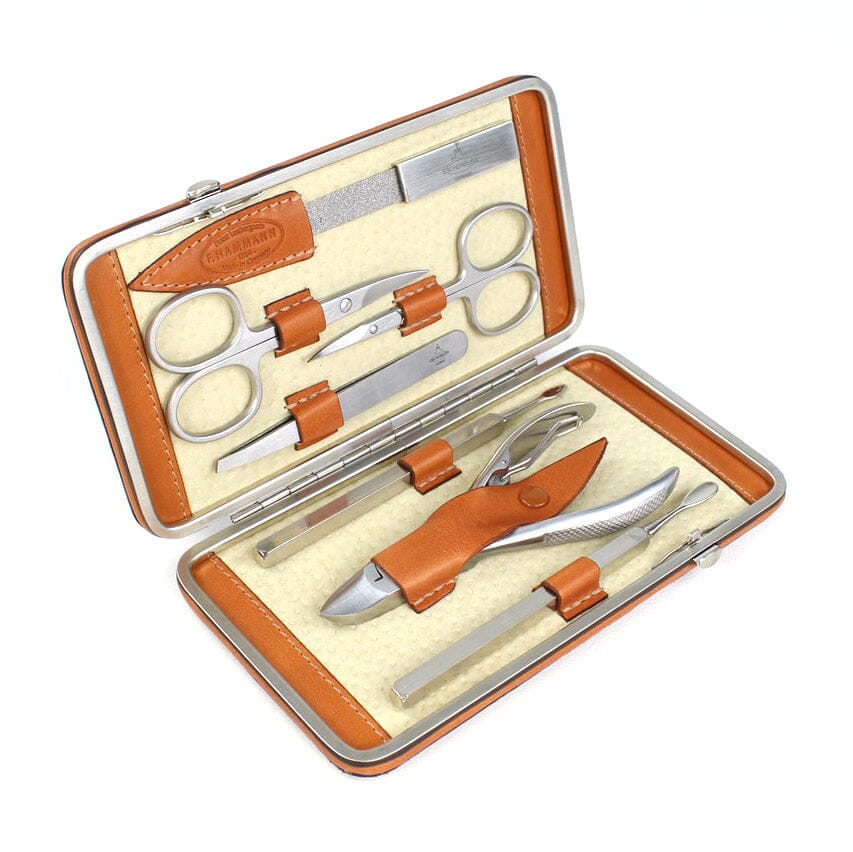 F. Hammann 7-Piece Stainless Steel Manicure Set with Leather Case Manicure Set F. Hammann