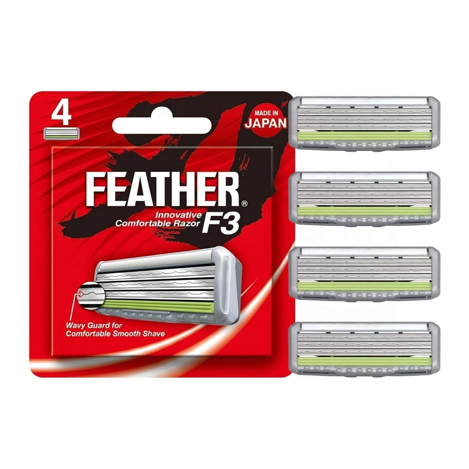 Feather F3 Replacement Blades, 4 Pack Razor Blades Feather