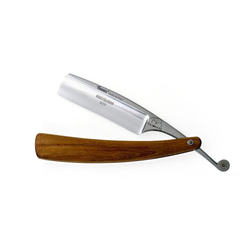 Focus R217 Carbon Steel Straight Razor 6/8”, Wenge Wood Handle Straight Razor Focus