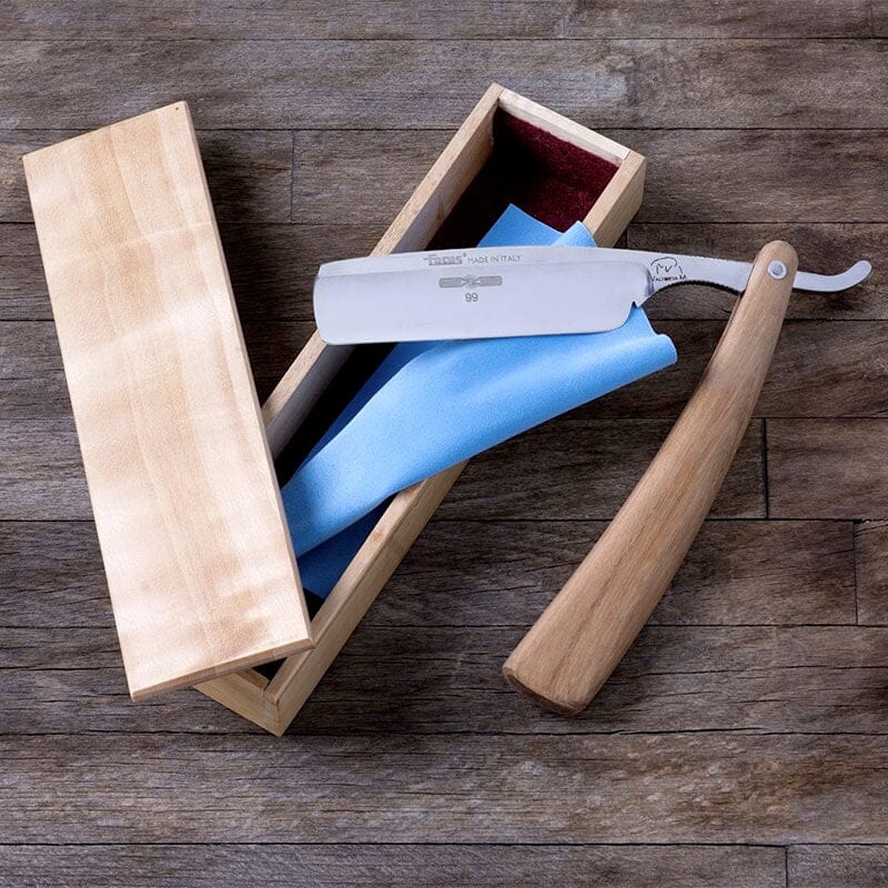 Focus R217 Carbon Steel Straight Razor 6/8”, Wenge Wood Handle Straight Razor Focus