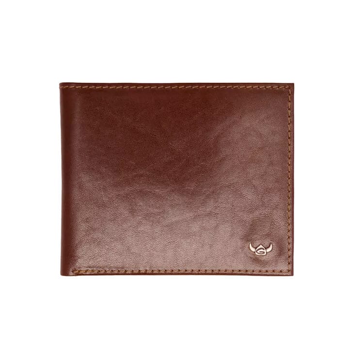 Golden Head Colorado RFID Bill Case with Mesh Pocket and Coin Pouch, Tobacco Leather Wallet Golden Head