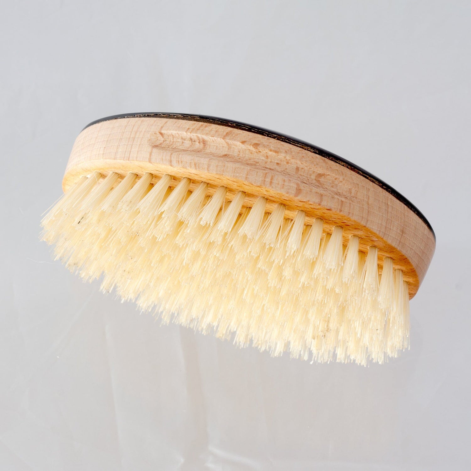 Hydrea London Military Hairbrush with Horn Handle and White Boar Bristle Hair Brush The Natural Sea Sponge Co