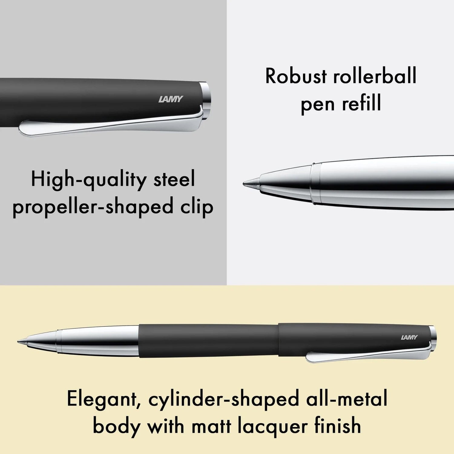 LAMY Studio Rollerball Pen, Piano Black Rollerball Pen LAMY