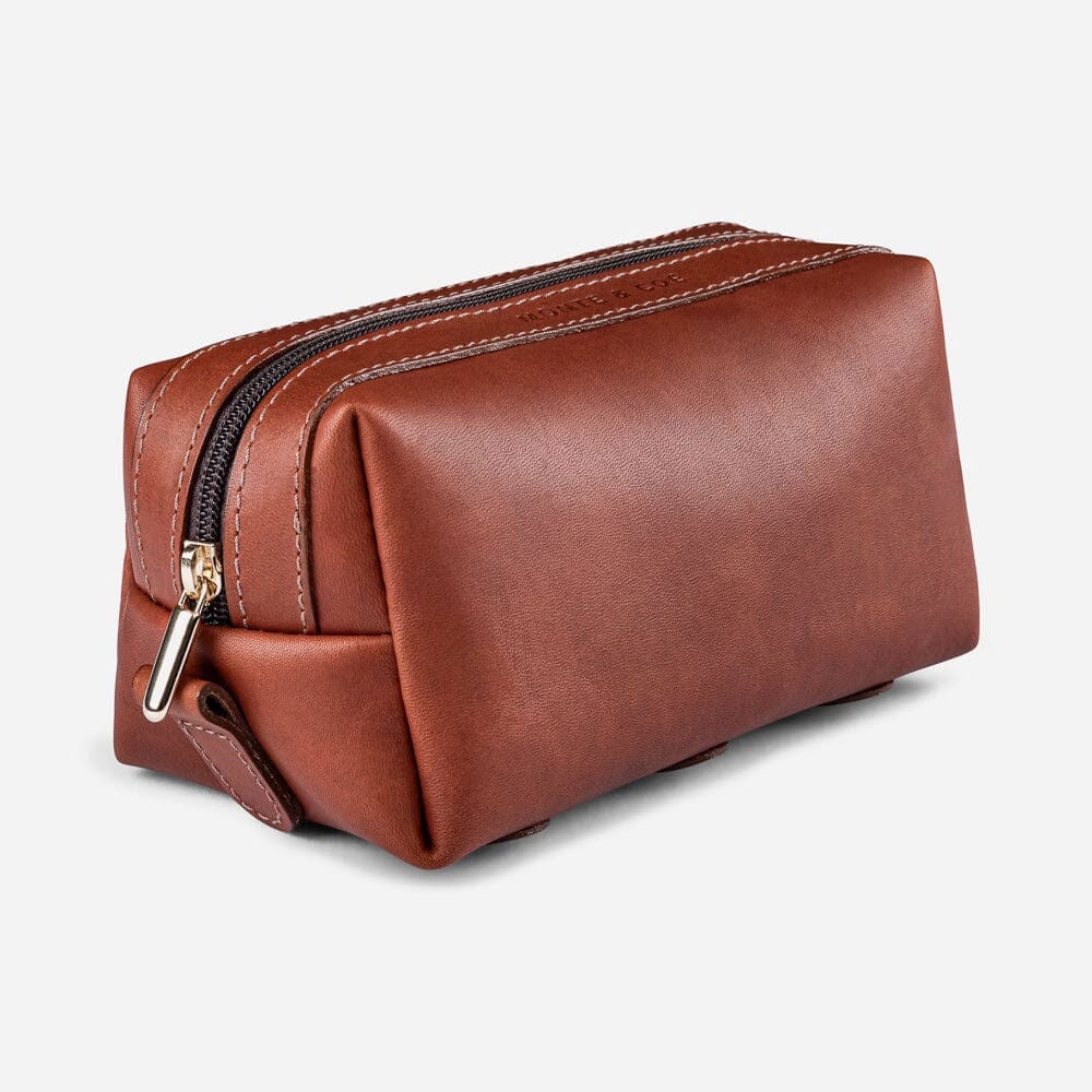 monte & coe Leather Travel Kit Toiletry Bag monte & coe