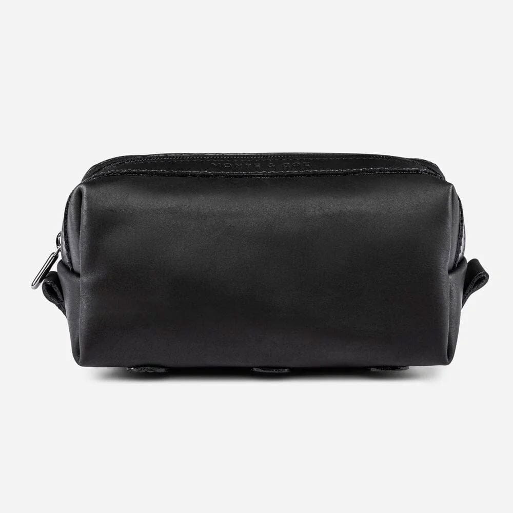 monte & coe Leather Travel Kit Toiletry Bag monte & coe Black