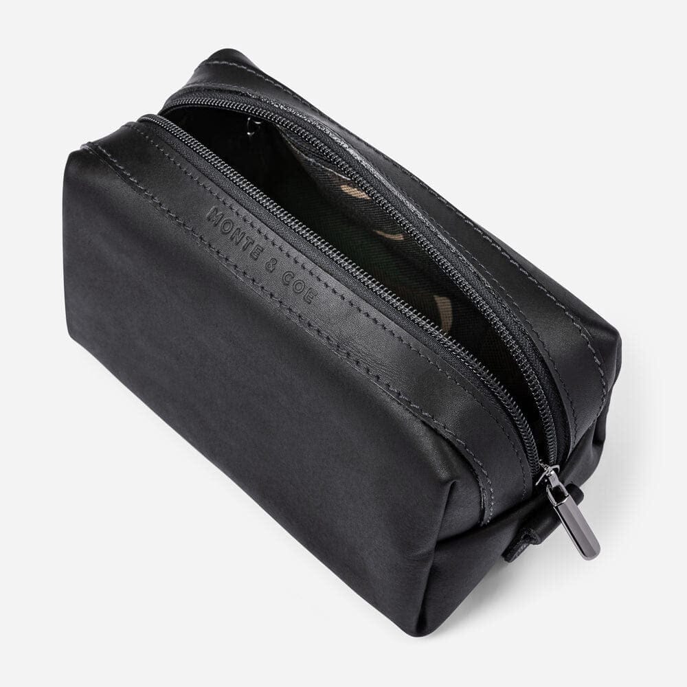 monte & coe Leather Travel Kit Toiletry Bag monte & coe