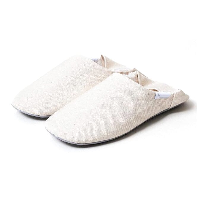 ABE Canvas Home Shoes, Wool-Lined, Natural Spa Slippers Japanese Exclusives
