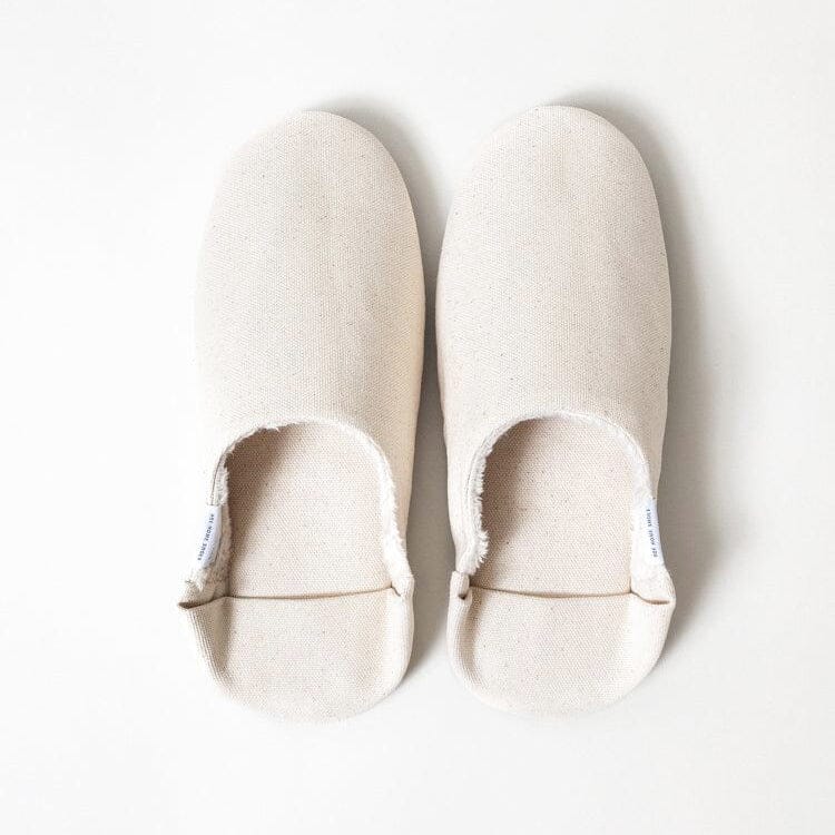 ABE Canvas Home Shoes, Wool-Lined, Natural Spa Slippers Japanese Exclusives