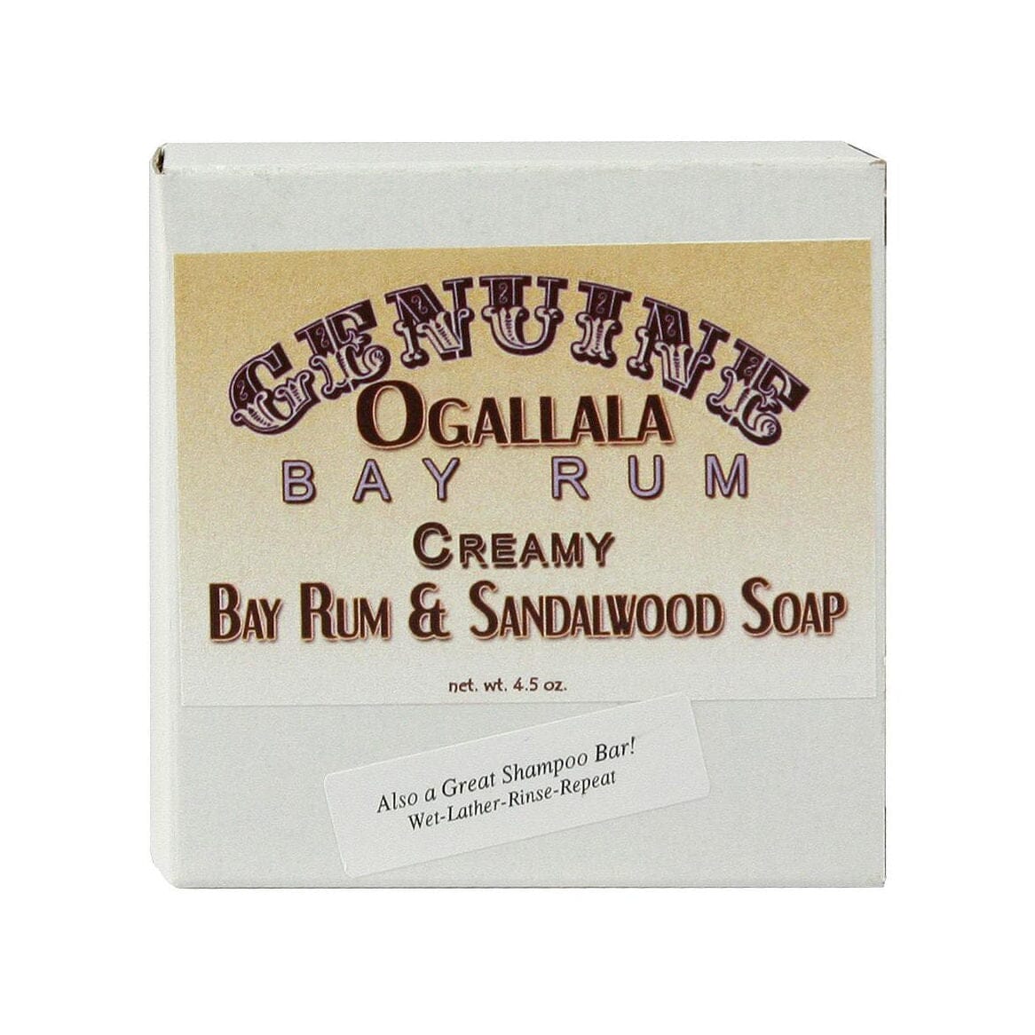 Ogallala Creamy Bay Rum and Sandalwood Soap and Shampoo Bar Shampoo Ogallala Bay Rum