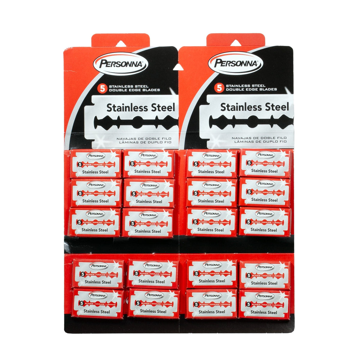 Personna Red Stainless Steel Double Edge Razor Blades Razor Blades Personna 100 Blade Pack