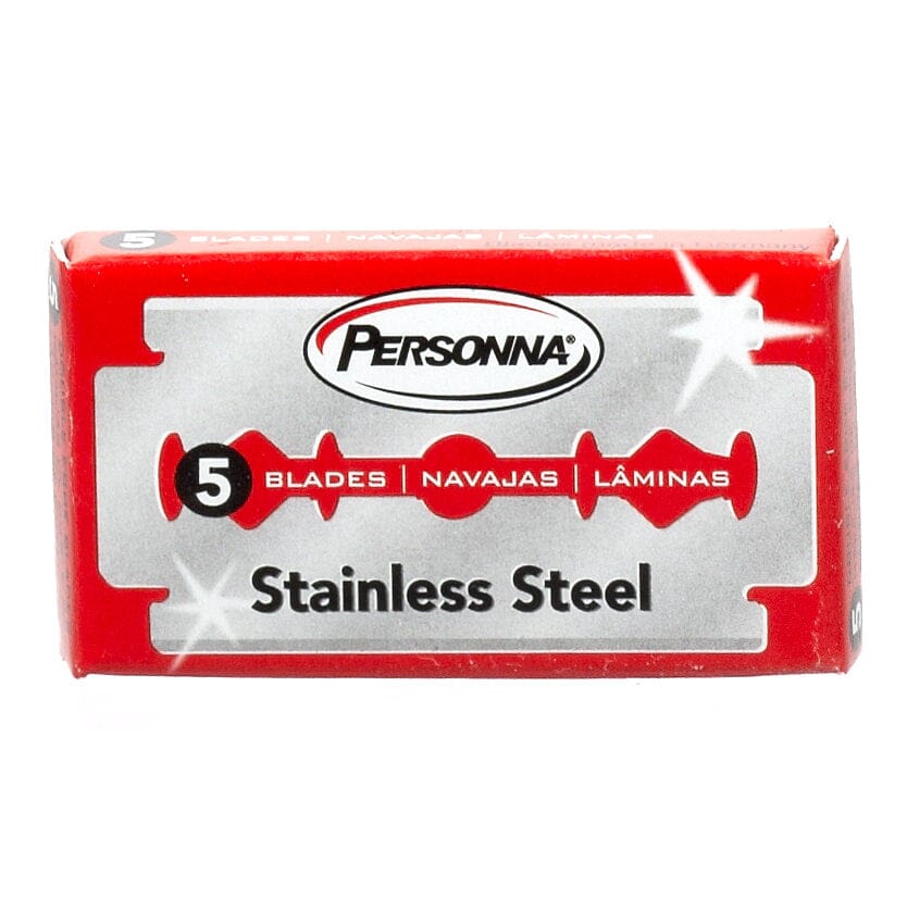 Personna Red Stainless Steel Double Edge Razor Blades Razor Blades Personna 5 Blade Pack