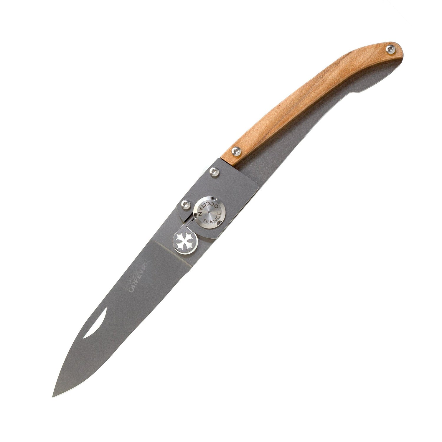 Roger Orfevre 'Occitant' Regional Folding Pocket Knife with Olive Wood Handle Pocket Knife Roger Orfevre