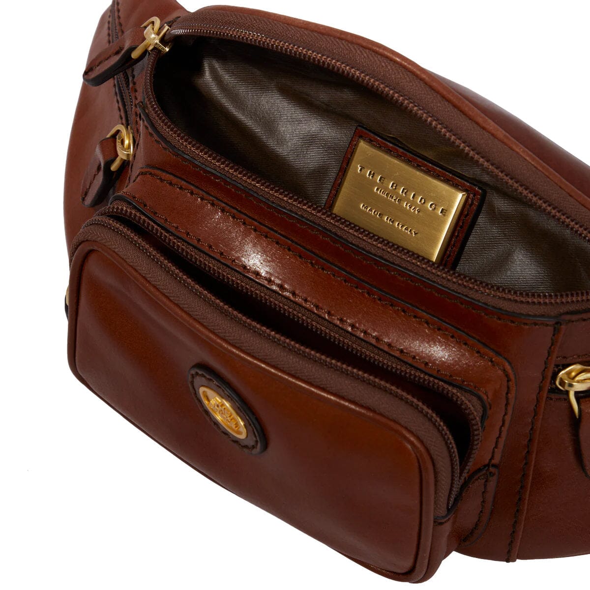 The Bridge Story Viaggio Leather Waist Pouch with Pockets Leather Messenger Bag The Bridge