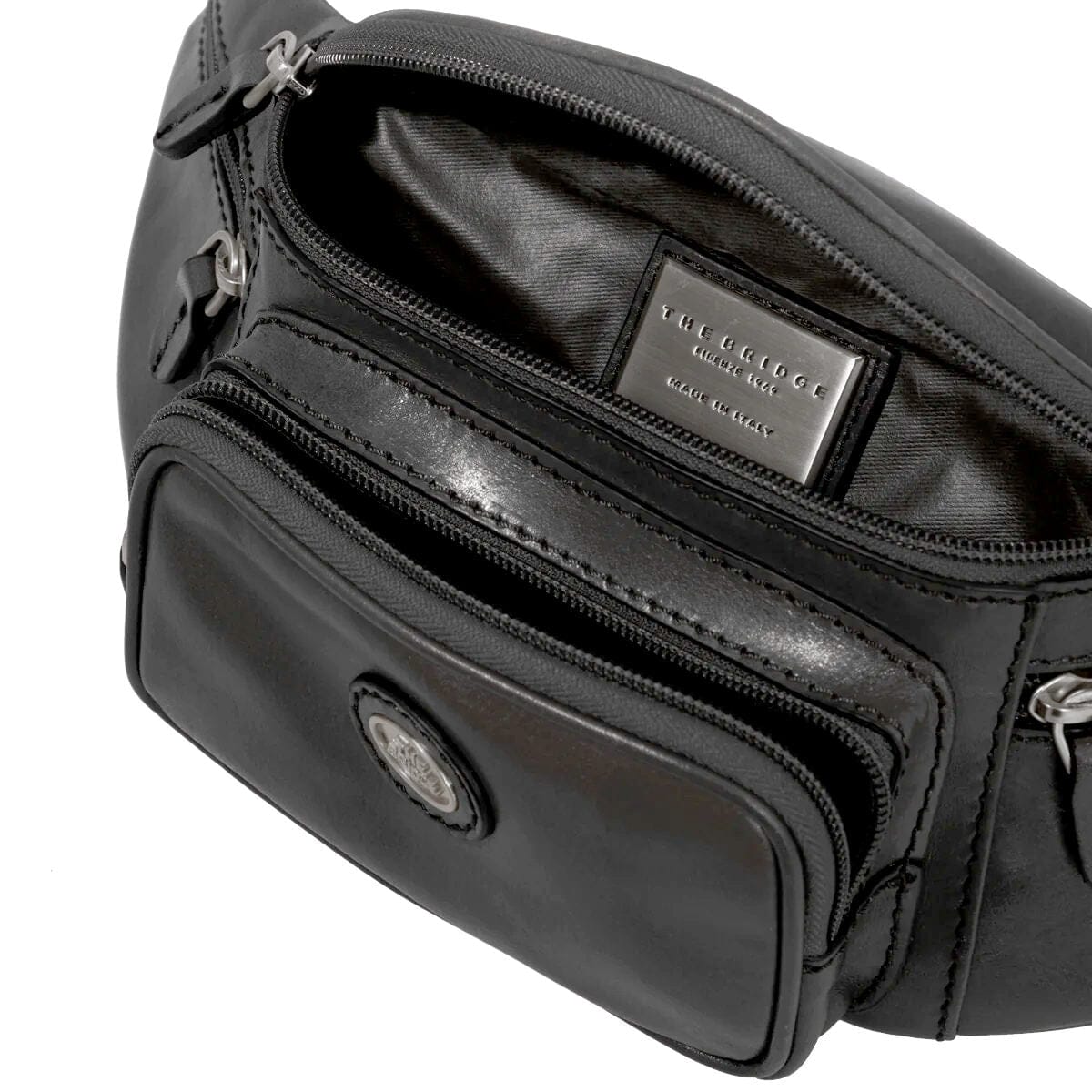 The Bridge Story Viaggio Leather Waist Pouch with Pockets Leather Messenger Bag The Bridge