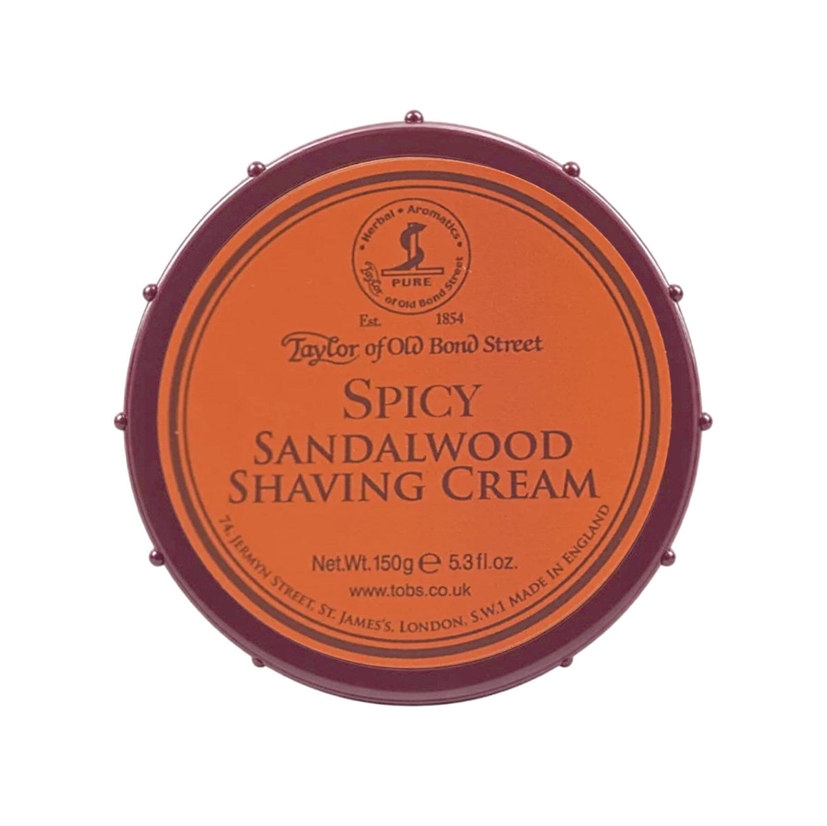 Taylor of Old Bond Street Shaving Cream Bowl, Spicy Sandalwood Shave Cream Taylor of Old Bond Street