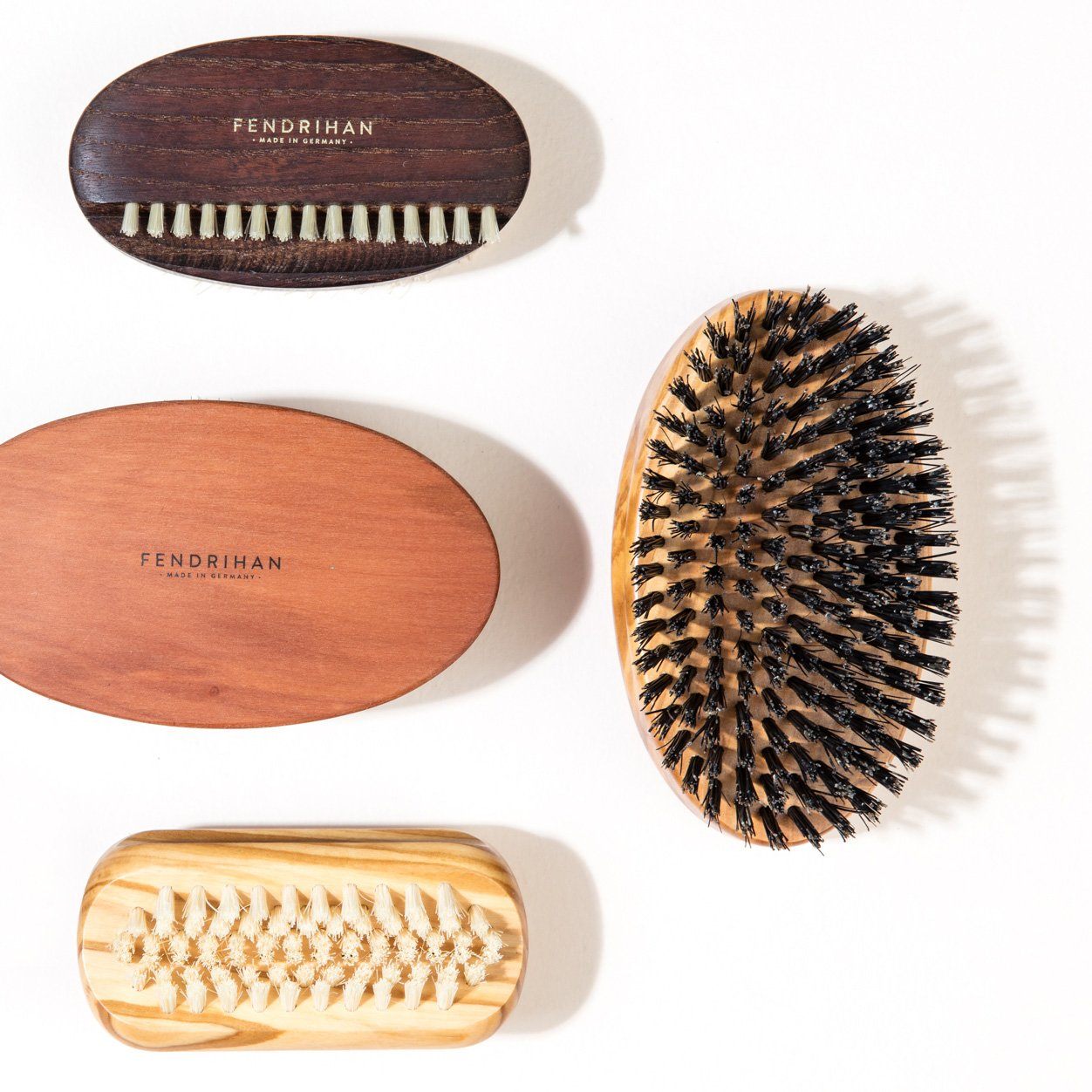 Men's Olivewood Military Hairbrush with Wild Boar Bristles - Made in Germany Hair Brush Fendrihan