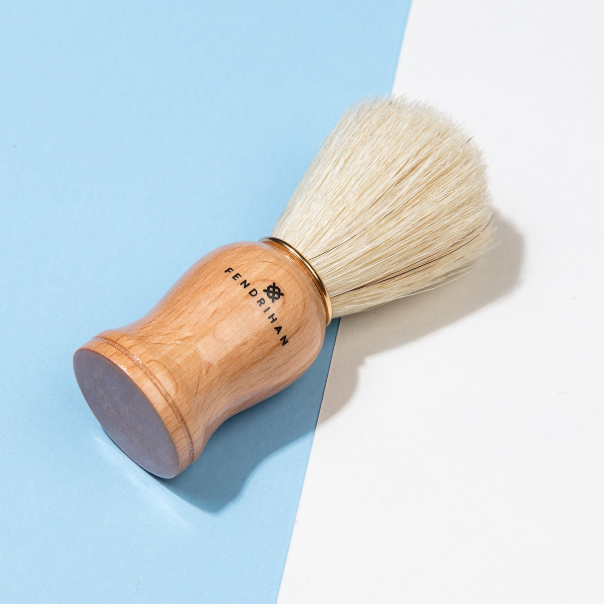 Fendrihan Pure Boar Bristle Shaving Brush, Wood Handle with Gold Rim Boar Bristles Shaving Brush Fendrihan