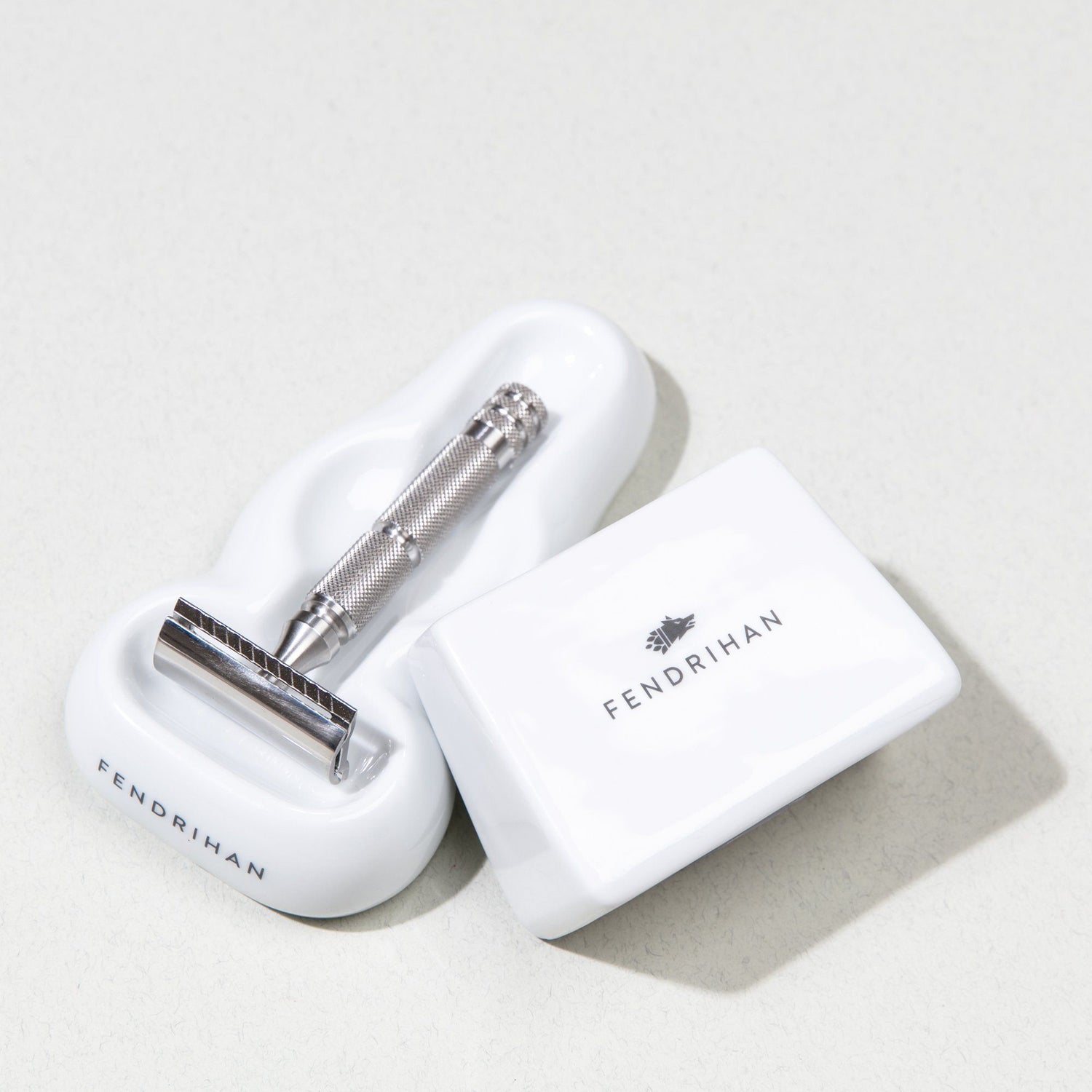 Fendrihan Porcelain Rectangular Blade Bank Razor Blades Disposal Case Fendrihan