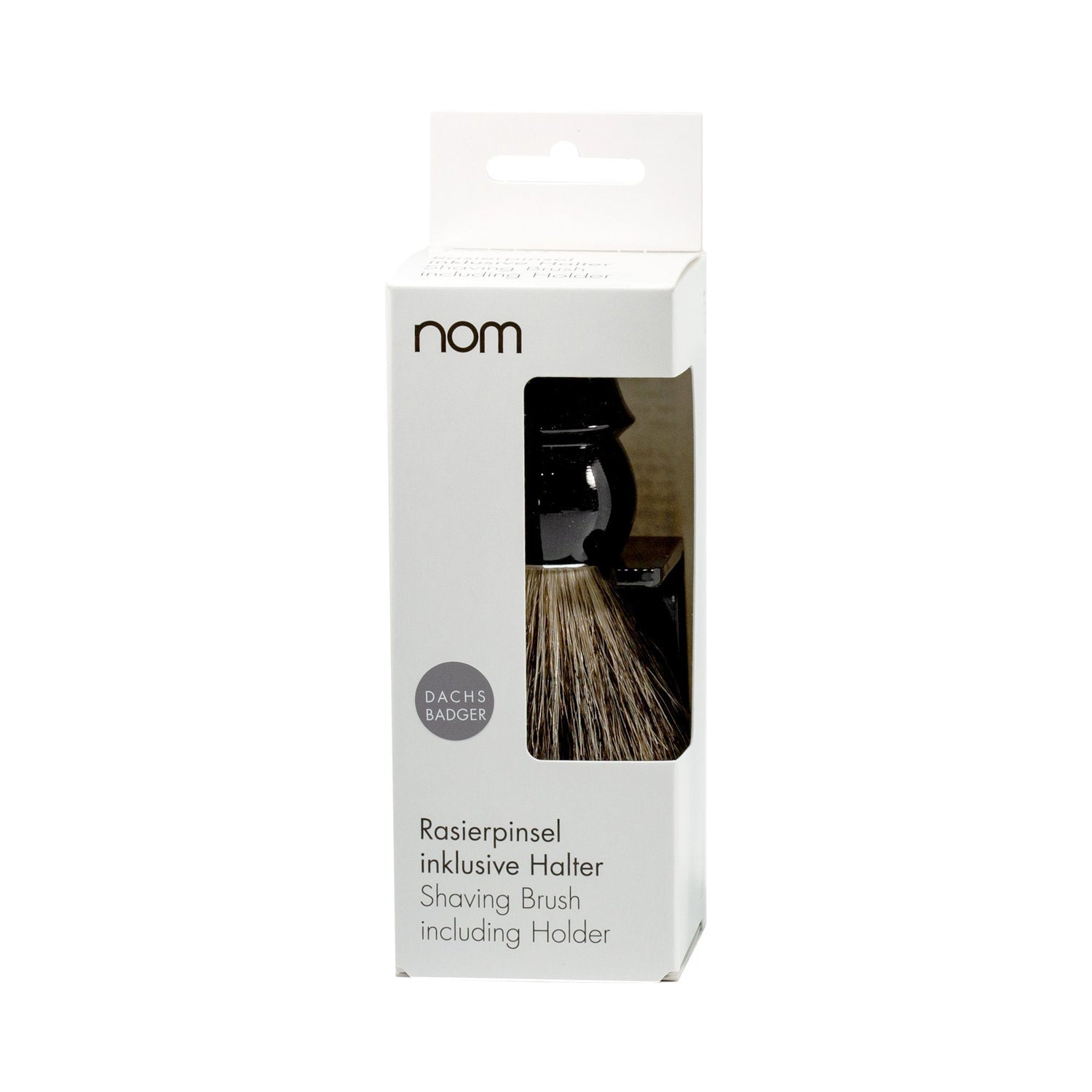 Fendrihan Pure Badger Shaving Brush with Stand, Black Handle Badger Bristles Shaving Brush Fendrihan