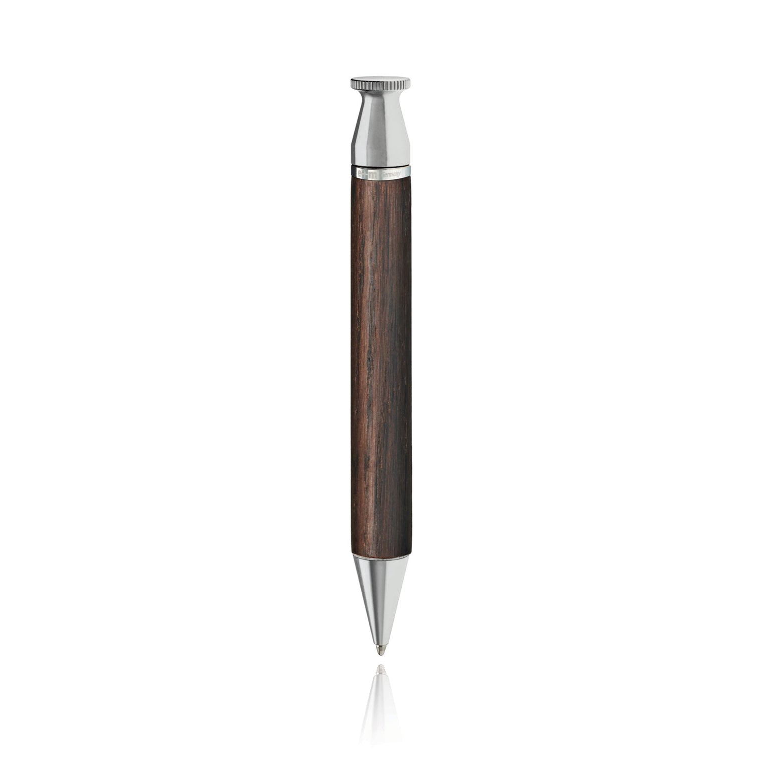 e+m Holzprodukte ‘King’ Wooden Ballpoint Pen Ball Point Pen e+m Holzprodukte Black Oak/Nickel-Plated