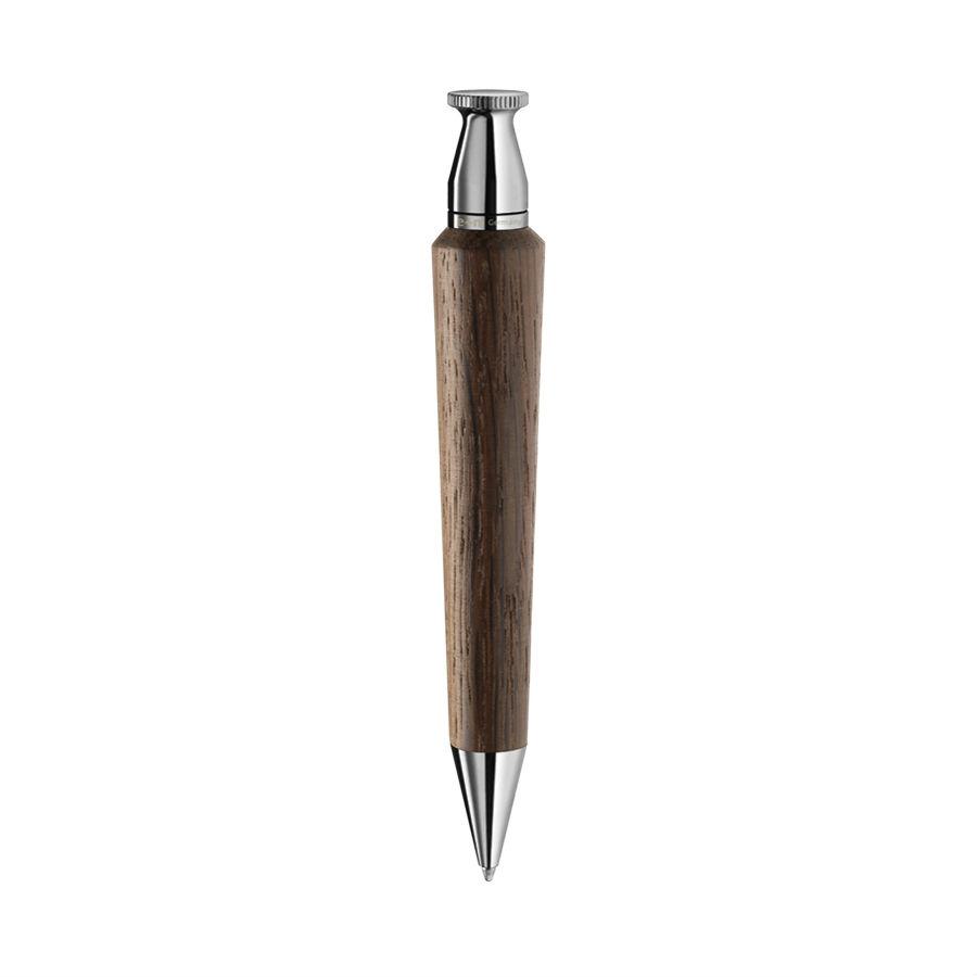 e+m Holzprodukte ‘Queen’ Wooden Ballpoint Pen Ball Point Pen e+m Holzprodukte Black Oak/Nickel-Plated