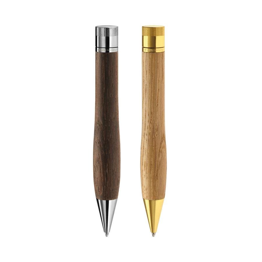 e+m Holzprodukte ‘Bow’ Wooden Ballpoint Pen Ball Point Pen e+m Holzprodukte
