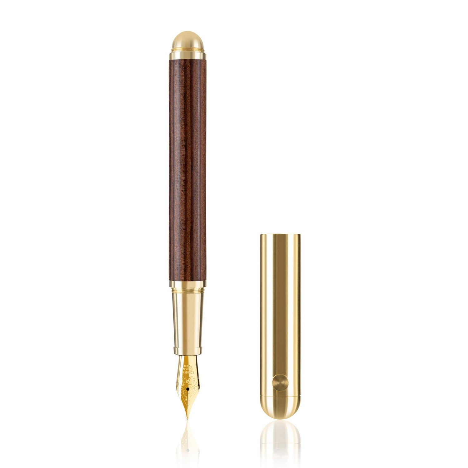 e+m Holzprodukte Contract Classic Fountain Pen Fountain Pen e+m Holzprodukte Smoked Larch / Brass
