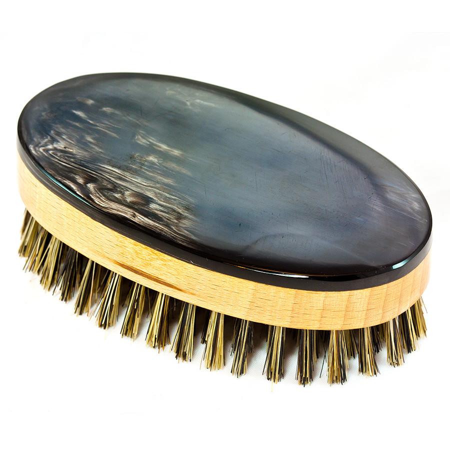 Abbeyhorn Ox Horn, Wood and Natural Bristle Oval Hair Brush Hair Brush Abbeyhorn