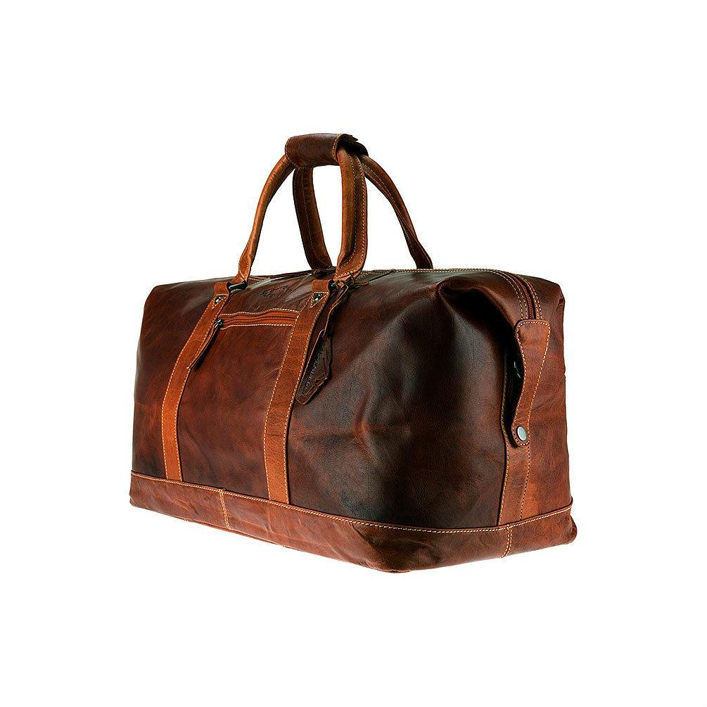 Alpenleder Alabama Buffed Leather Travel Bag, Brandy Leather Duffle Bag Other 