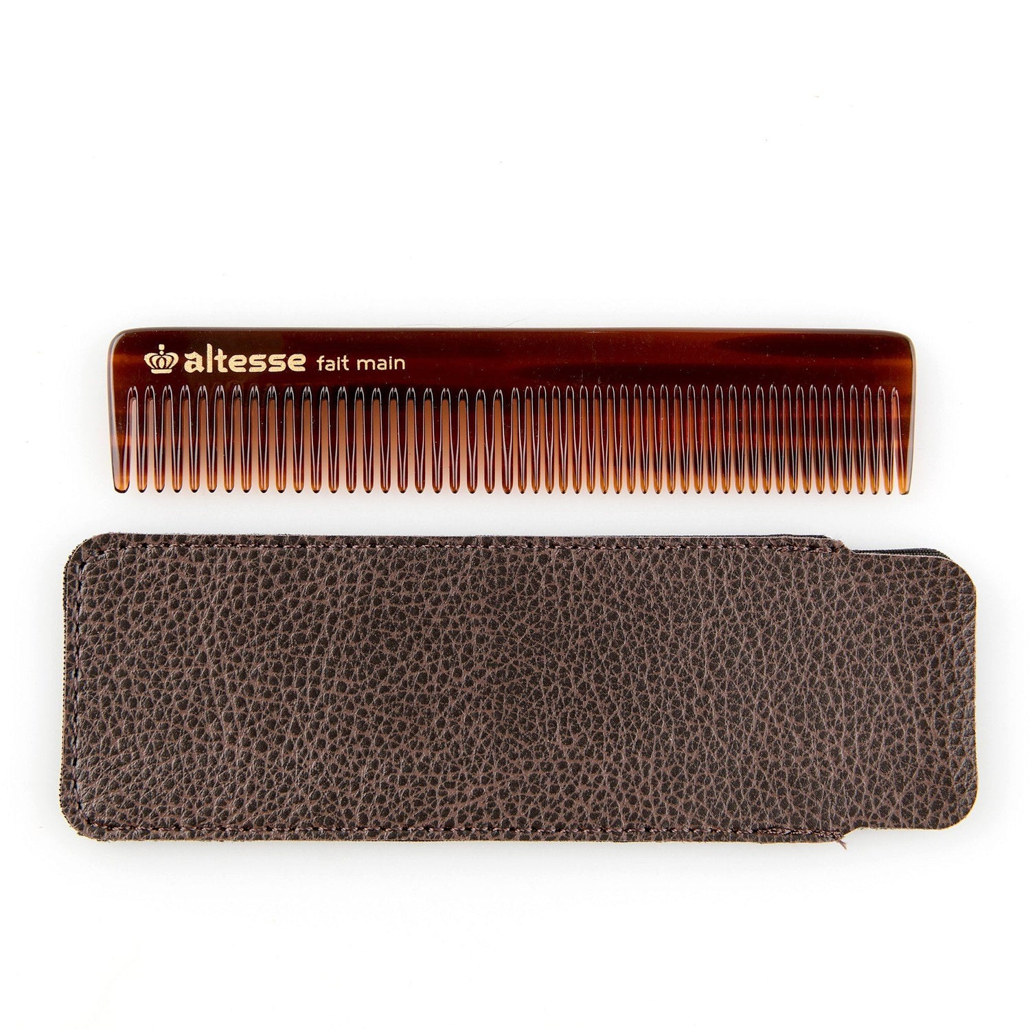 Altesse Handmade Imitation Tortoiseshell Detangling Comb with Case - Made in France Comb Altesse