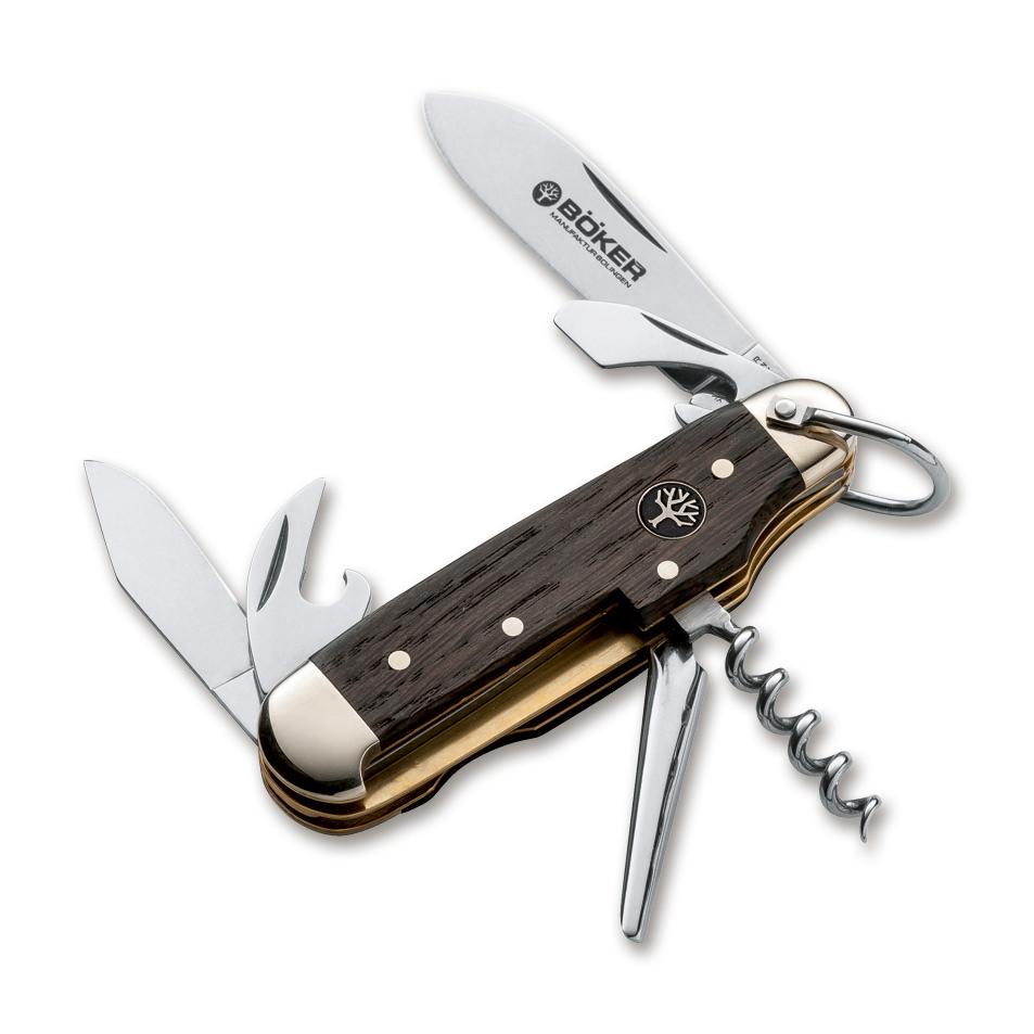 Boker Camp Smoked Oak Wood Pocket Knife Pocket Knife Boker