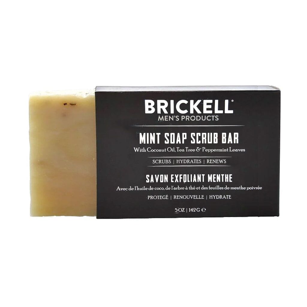 Brickell Soap Scrub Bar, Mint Body Soap Brickell