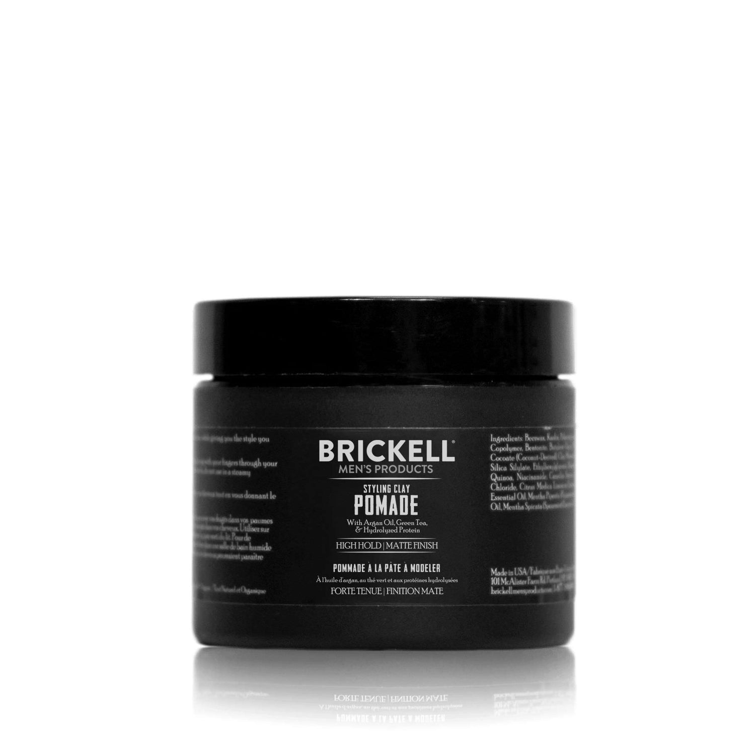 Brickell Styling Clay Pomade for Men Hair Clay Brickell