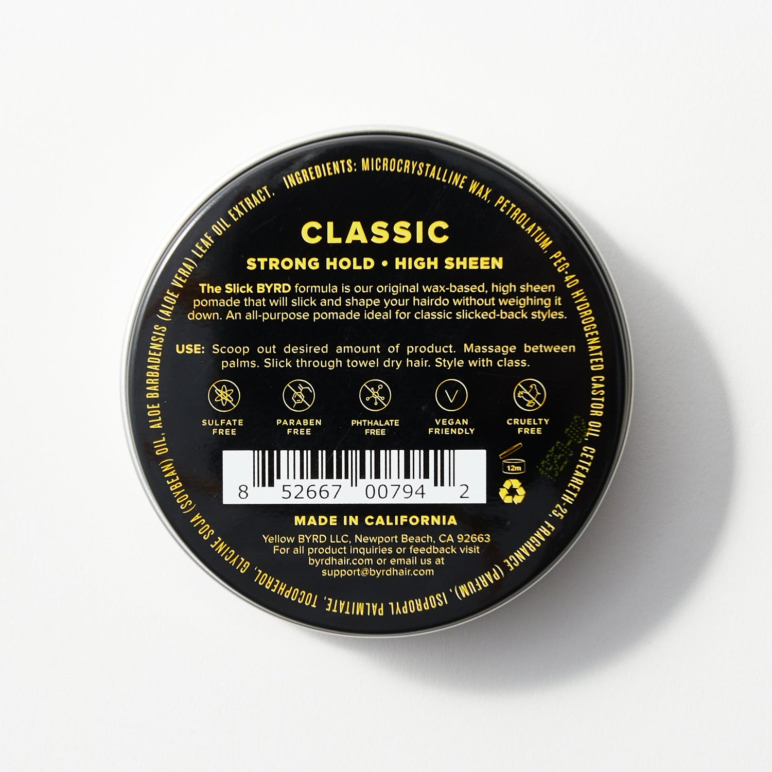 BYRD Classic Pomade, The Slick Byrd Hair Pomade BYRD