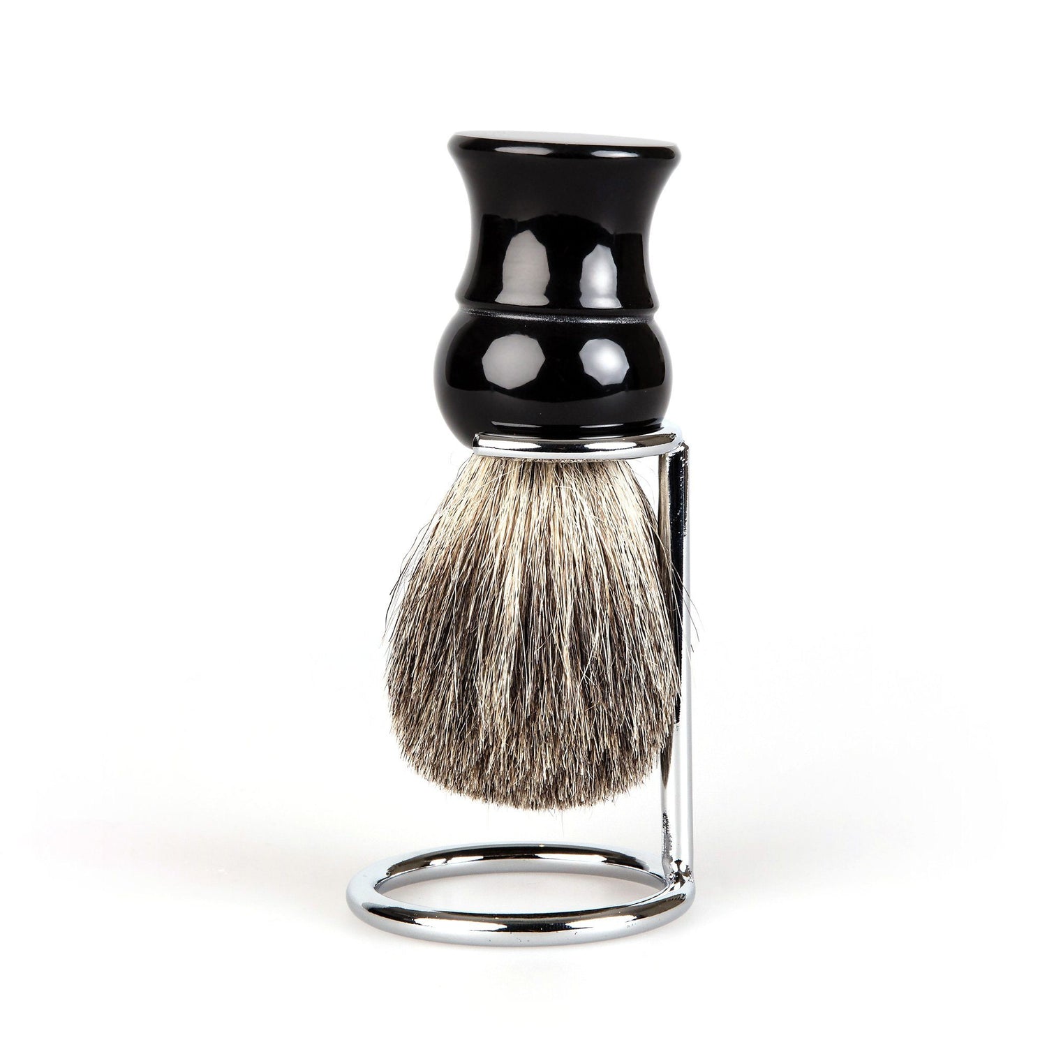 Fendrihan Pure Badger Shaving Brush, Black Handle Badger Bristles Shaving Brush Fendrihan Brush & Stand