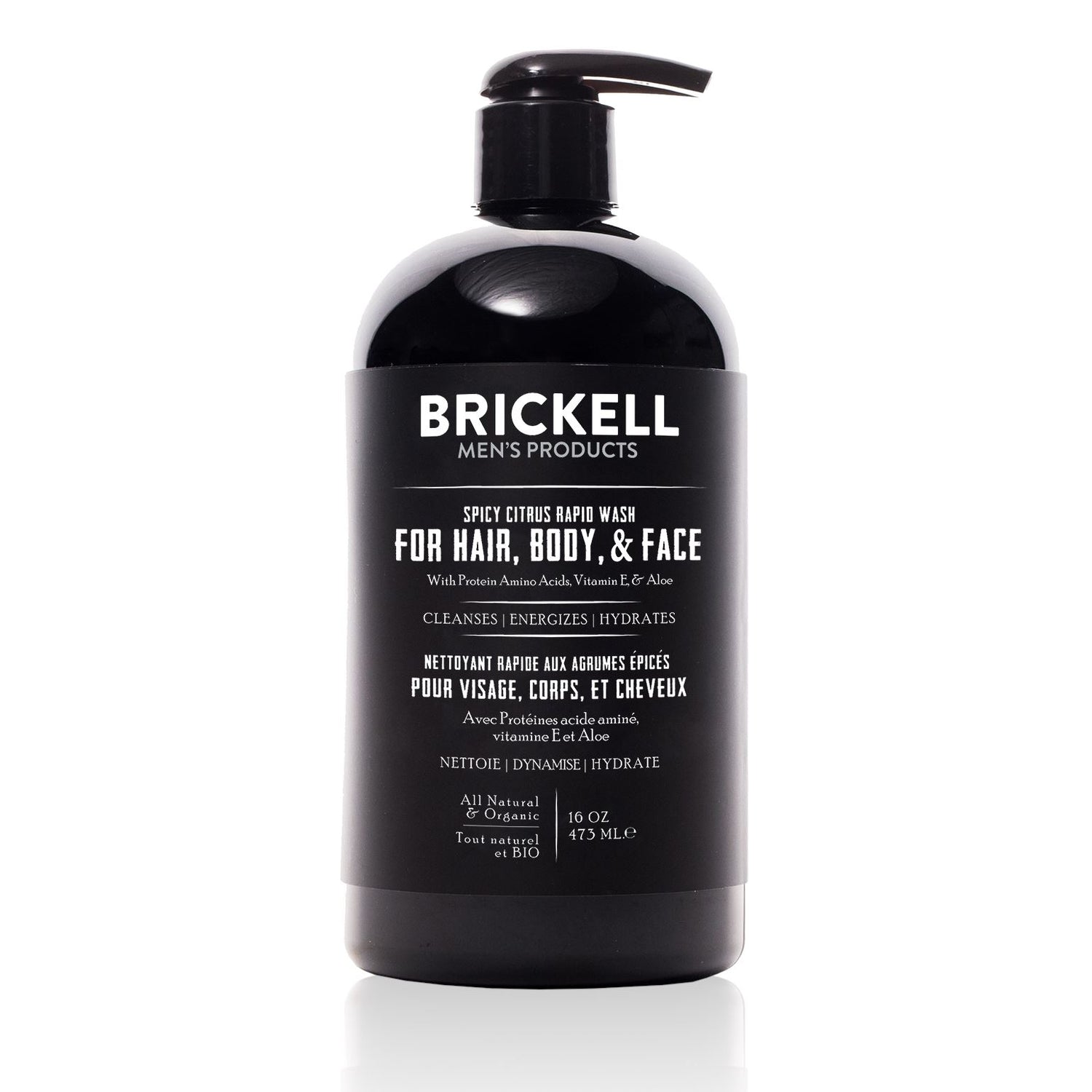 Brickell All in One Wash for Men Men's Body Wash Brickell Spicy Citrus